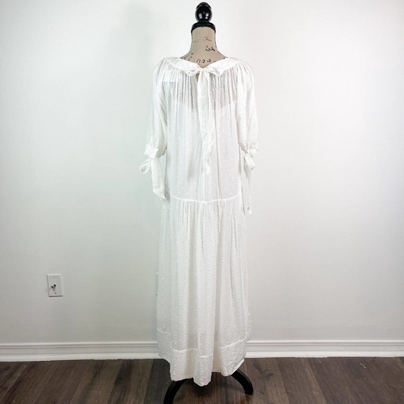 La Ligne NWT White Ballon Sleeves Clara Dot Swiss Dress Size M - Picture 8 of 11